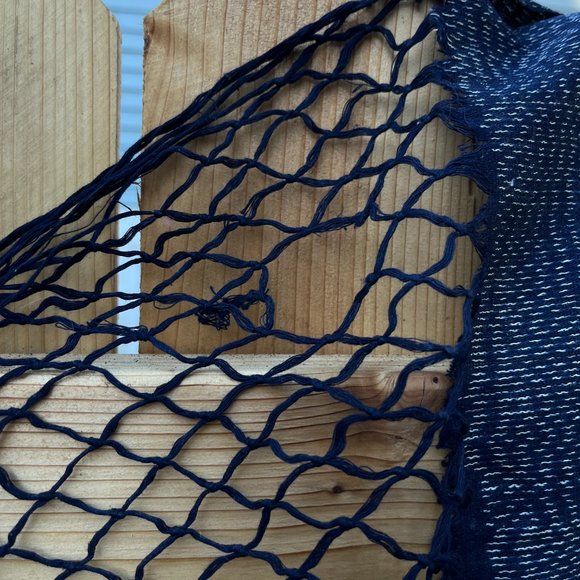 Long handwoven ikat & indigo scarf - very classy excellent condition, versatile! - Picture 10 of 11